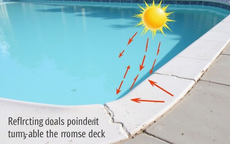 Diagram showing solar radiation being reflected by Cool Deck surface