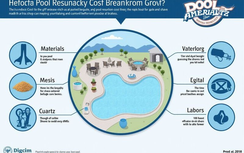 Cost breakdown chart showing components of pool resurfacing pricing