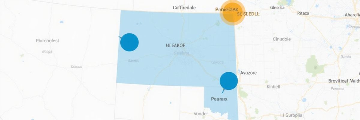 Service area map showing Phoenix, Scottsdale, Paradise Valley, Glendale, and Peoria coverage